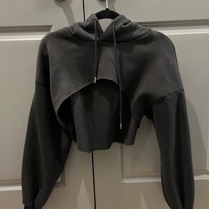 Black super crop hoodie